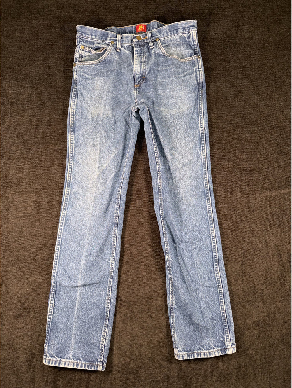Wrangler Men's Light Blue Denim Jeans Size 33x34